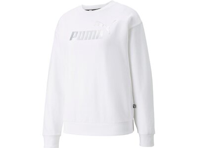 PUMA Damen Sweatshirt ESS Metallic Logo Crew T Weiß