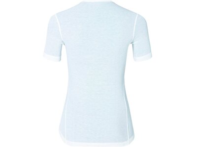 ODLO Damen Funktionsunterhemd / Skiunterhemd Shirt s/s Crew Neck Warm First Layer Kurzarm Weiß