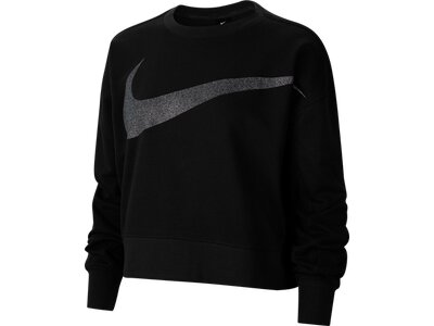 NIKE Damen Sweatshirt "Nike Dri-FIT Get Fit Womens Fleece Sparkle Training Top" Schwarz