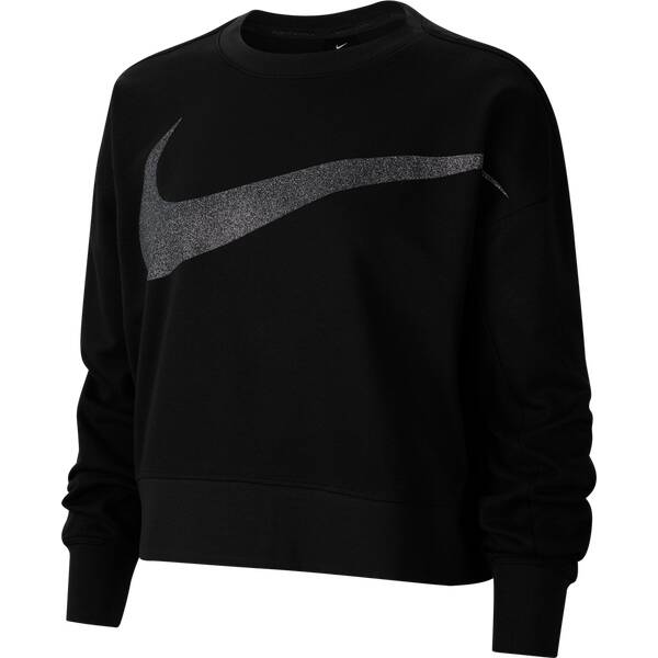 NIKE Damen Sweatshirt Nike Dri FIT Get Fit Womens Fleece Sparkle Training Top › Schwarz  - Onlineshop Intersport