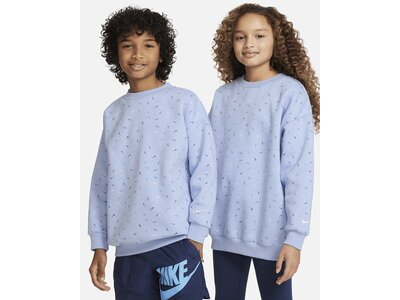 NIKE Kinder Sweatshirt G NSW ICON FLC CREW LOGO PRNT Blau