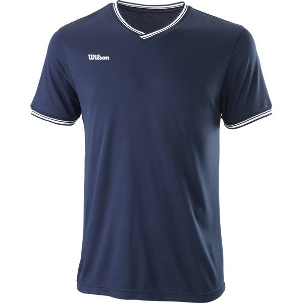 WILSON Herren Shirt TEAM II HIGH V-NECK Team Navy