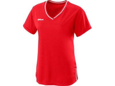 WILSON Damen Shirt TEAM II V-NECK W Team Red Rot