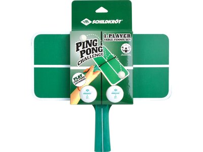 DONIC Tischtennis-Set Schildkröt Ping Pong Challenge Tischtennis-Set, 1 Schläger in Form einer klein Grün
