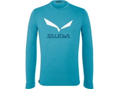 SALEWA Herren Shirt SOLIDLOGO DRY M L/S TEE Blau