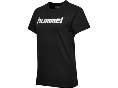 HUMMEL Damen T-Shirt GO COTTON LOGO Schwarz