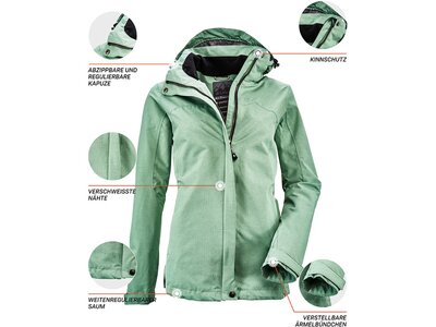 KILLTEC Damen Funktionsjacke mit abzippbarer Kapuze Inkele Grün
