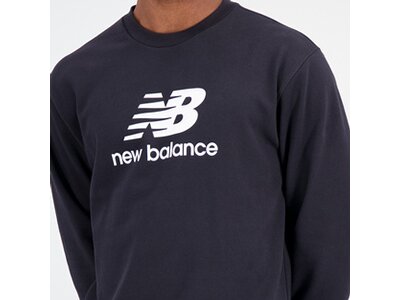 NEW BALANCE Herren T-Shirt Essentials Stacked Logo French Terry Crewneck Schwarz