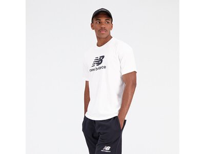 NEW BALANCE Herren T-Shirt Essentials Stacked Logo Cotton Jersey Short Sleeve T-shirt Weiß