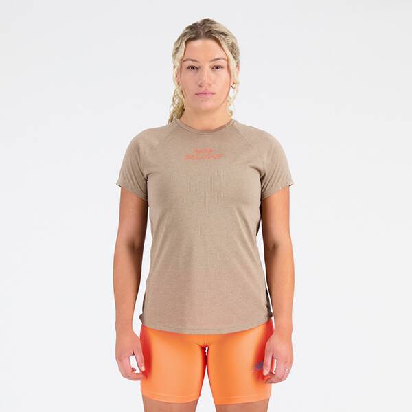 NEW BALANCE Damen T-Shirt Printed Impact Run Short Sleeve