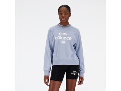 NEW BALANCE Damen Kapuzensweat NB Essentials Graphic Crew Fleece Sweatshirt Grau