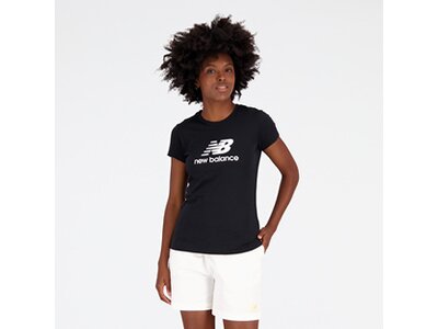 NEW BALANCE Damen Kapuzensweat NB Essentials Stacked Logo T-Shirt Schwarz