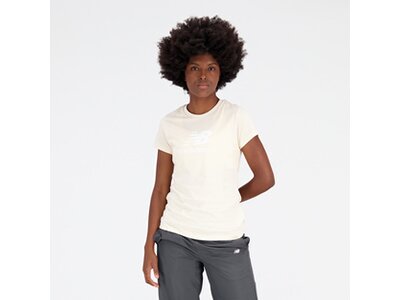 NEW BALANCE Damen Kapuzensweat NB Essentials Stacked Logo T-Shirt Weiß