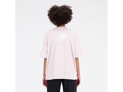 NEW BALANCE Damen Shirt Essentials Graphic Cotton Jersey Oversized T-Shirt Pink