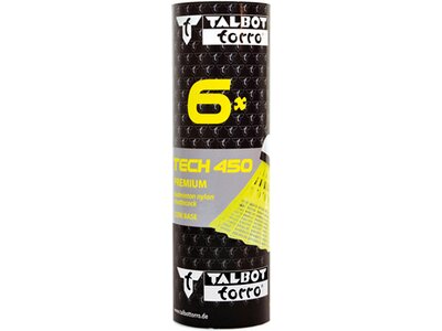 Talbot-Torro Badmintonball Tech 450, Premium Nylonfederball, 6er Dose Gelb