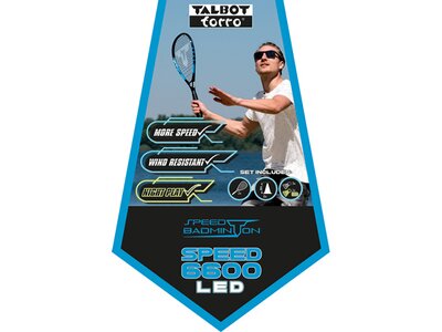 TALBOT/TORRO SPEED Badminton Speedbadminton Set SPEED 6600 LED im Slingbag Blau
