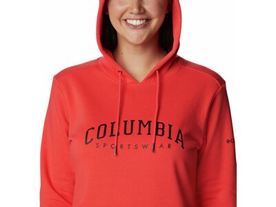 COLUMBIA Damen Kapuzensweat Columbia Logo Hoodie Rot