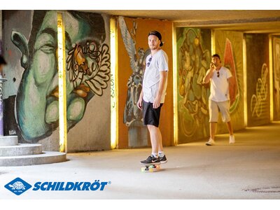 SCHILDKRÖT Skateboard Retro Skateboard FREE SPIRIT 22´ Party Bunt