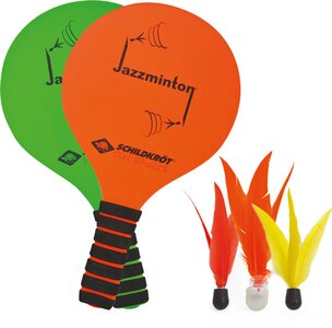 JAZZMINTON Set (2 Schläger grün/orange+3 Birdie´s im Blister 000 -
