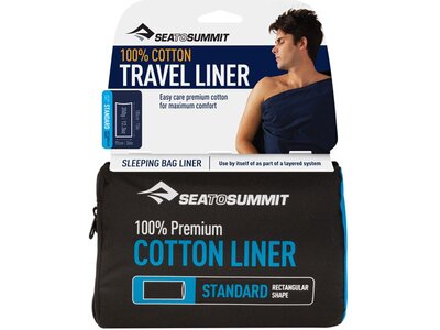 SEA TO SUMMIT Schlafsack Premium Cotton Travel Liner - Standard (Rectangular) Navy Blue Blau