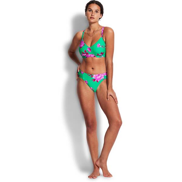 SEAFOLLY Damen Bikinihose Full Bloom Ruched Side Retro Pant › Grün  - Onlineshop Intersport