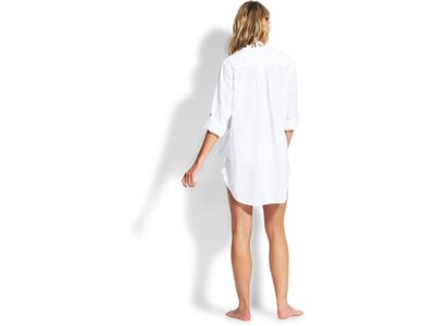 SEAFOLLY Damen Strandkleid "Boyfriend Beach Shirt" Weiß