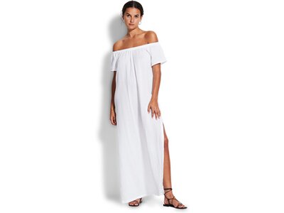 SEAFOLLY Damen Kleid Double Cloth Strapless Dress Weiß