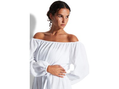 SEAFOLLY Damen Kleid Double Cloth Summer Cover Up Weiß