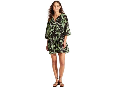 SEAFOLLY Damen Kleid Palm Paradise Tier Dress Schwarz