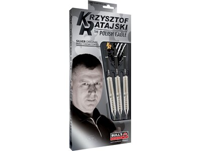 BULL'S Dartpfeil Krzysztof Ratajski Brass Silver Steel Dart Grau