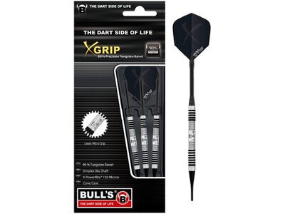 BULL'S Dartpfeil X-Grip X7 Soft Dart Schwarz
