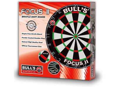 BULL'S Dartboard Focus II Bristle Dart Board Schwarz