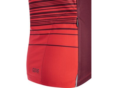 GORE WEAR Damen Shirt C3 D Striped Zip Rot