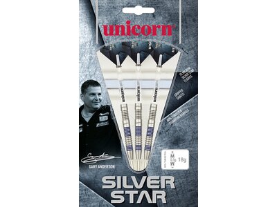UNICORN Dartpfeil Unicorn Silver Star Gary Anderson Steel Darts Silber