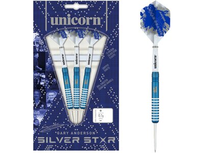 UNICORN Dartpfeil Unicorn Silver Star Blue Gary Anderson Steel Darts Blau