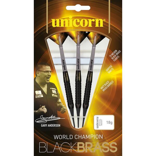 Unicorn Black Brass Gary Anderson Soft Darts 1 -