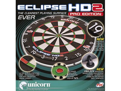 UNICORN Dartboard Unicorn Eclipse HD2 Pro - TV Edition Bristle Board Schwarz