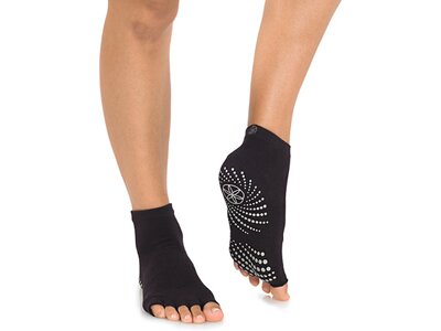 GAIAM Damen Socken BLACK TOELESS GRIPPY SOCKS (SMALL/MEDIUM) - ZEHENLOSE ANTIRUTSCH SOCKEN Schwarz