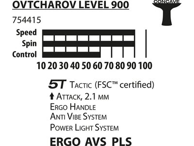 Donic-Schildkröt Tischtennisschläger Ovtcharov 900 FSC Grau