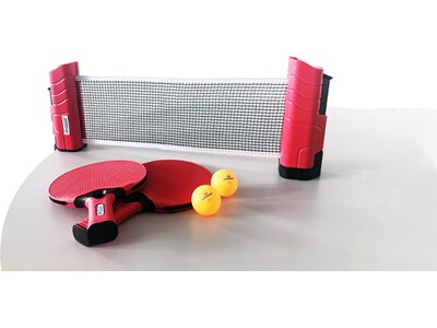 DONIC SCHILDKRÖT Tischtennis-Set (2x Schläger + 2 Bälle + 1 Flex Net) Rot