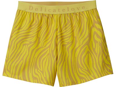 DELICATELOVE Damen Shorts Shorts mit Logo-Bund Big Tiger Gelb