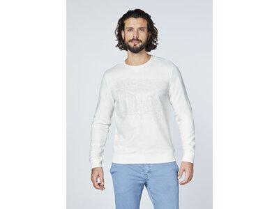 CHIEMSEE Sweatshirt mit tonalem Flockprint Grau