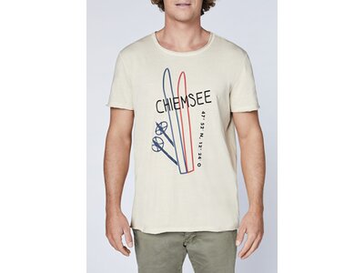 CHIEMSEE T-Shirt mit großem CHIEMSEE Frontprint Braun