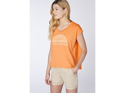 CHIEMSEE T-Shirt mit mehrfarbigem Frontdruck Orange