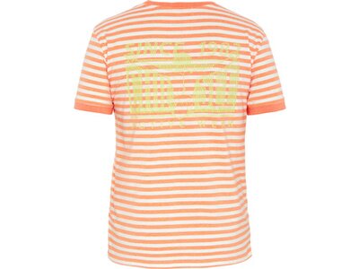CHIEMSEE T-Shirt in gestreifter Optik mit kleinem Brustprint Braun