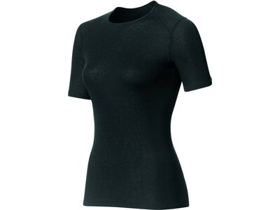 ODLO Damen Funktionsunterhemd / Skiunterhemd Shirt s/s Crew Neck Warm First Layer Kurzarm Schwarz