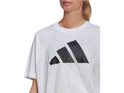 ADIDAS Damen T-Shirt "Logo" Loose Fit Weiß