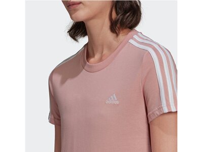 ADIDAS Damen T-Shirt LOUNGEWEAR ESSENTIALS SLIM 3-STREIFEN Pink
