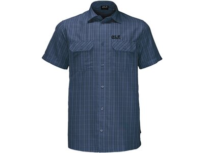 JACK WOLFSKIN Herren Wanderhemd "Thompson Shirt Men" Kurzarm Blau