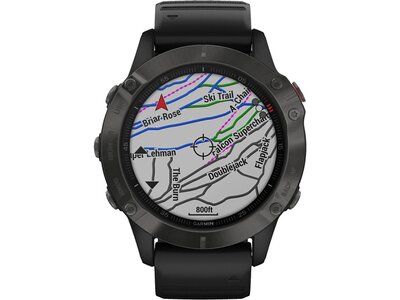 GARMIN GPS-Multifunktionsuhr "Fenix 6 Sapphire " Schwarz/Schiefergrau DLC Schwarz